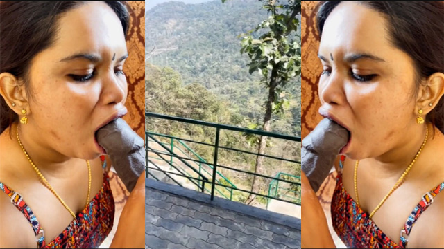 Mallu Aswathy Achu Aunty Blowjob Resort Balcony XXX