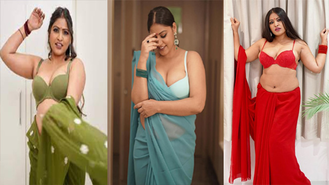 Anjali Gaud Blue Saree Strip Boobs ~ App Content