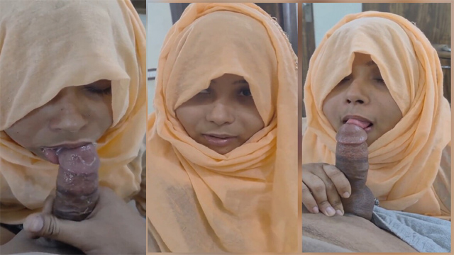 Hijabi Wife Giving Blowjob To – Lover & Talking Cum in Face
